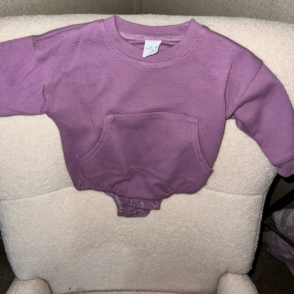 Little one shop - Purple Long Sleeve bubble romper